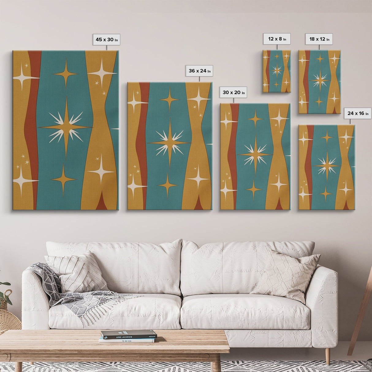 Star Burst - Atomic Age Art - Framed Canvas Print