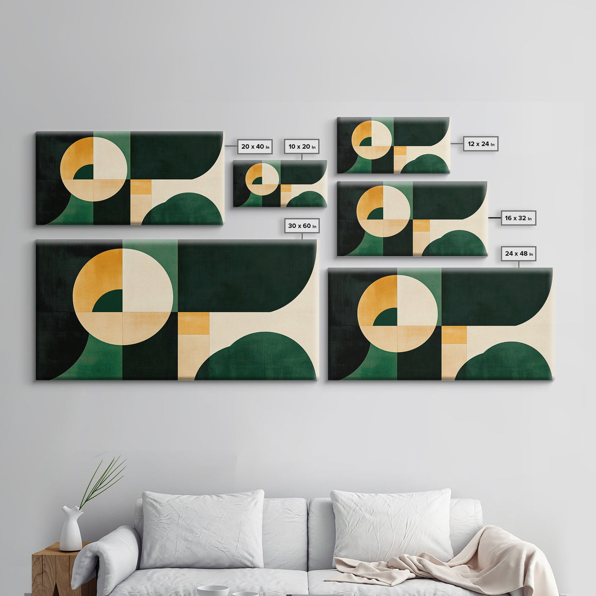Geometric Abstract Mid Century Modern Wall Art Framed Canvas Print, Modern Wall Art, Abstract Wall Art, Large Abstract Art