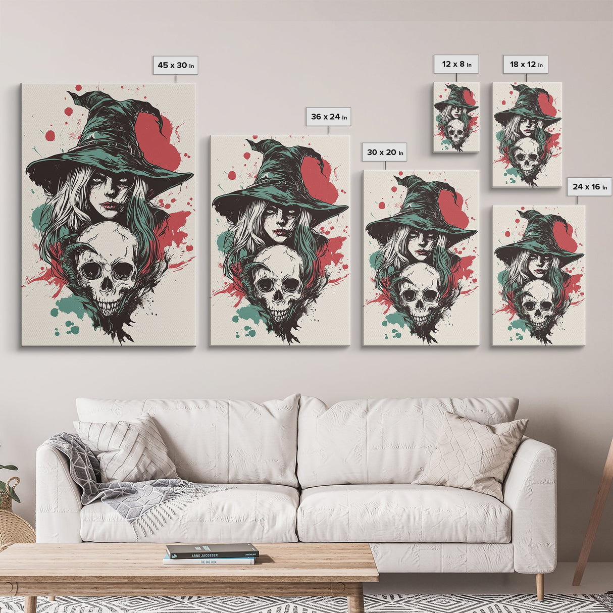 Portrait of A Witch, Framed Canvas Print, Halloween Decor, Witchcraft, Goth Art, Dark Academia Wall Art, Halloween Poster Art
