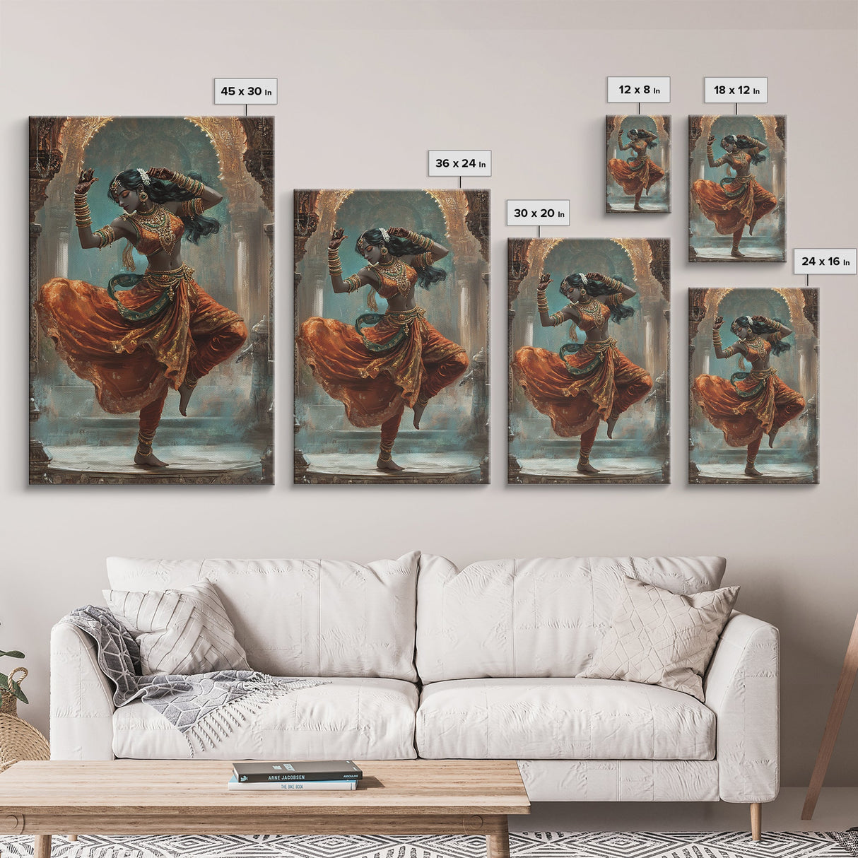 Portrait of Krishna Framed Canvas Print, Krishna Wall Art, Krishna Painting