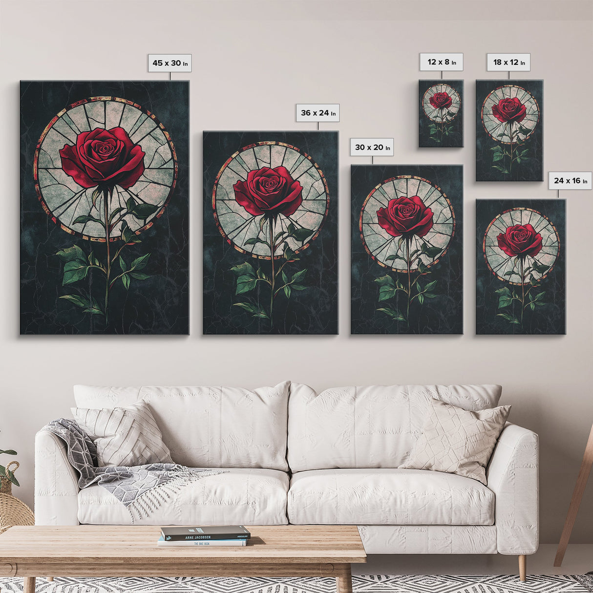 Rose Painting Print, Wood Framed Canvas Print, Beautiful Rose Painting Abstract Wall Art, Minimalist Floral Decor, Flowers Print, Floral Wall Art