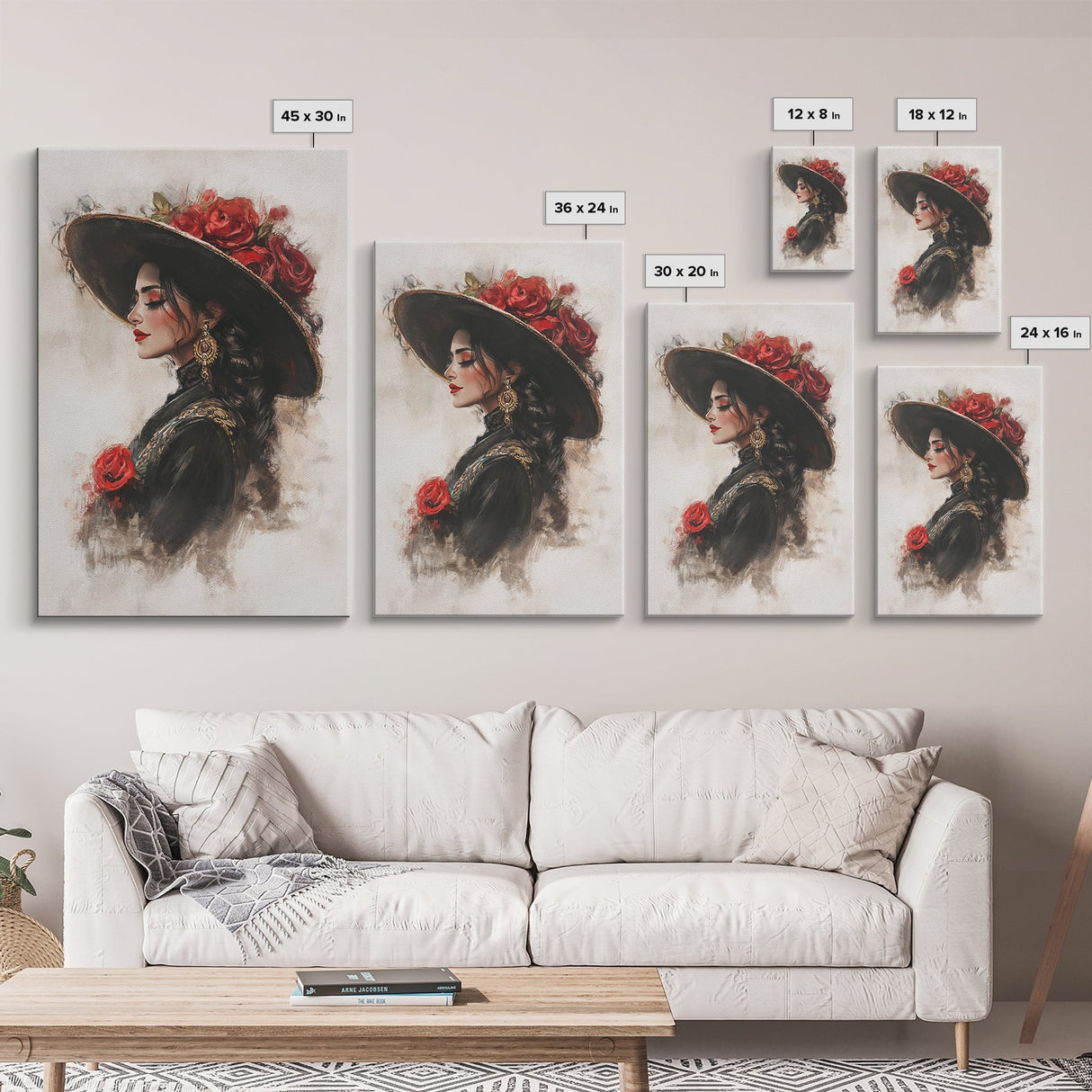 Mexicano Wall Art Framed Canvas Print, Female Matador, Chicano Wall Art, Chicano Painting