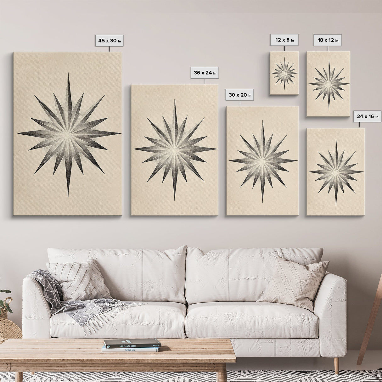 The North Star Canvas Print - Framed Canvas - Minimalist Christmas Art - Boho Christmas Art - Rustic Christmas Art