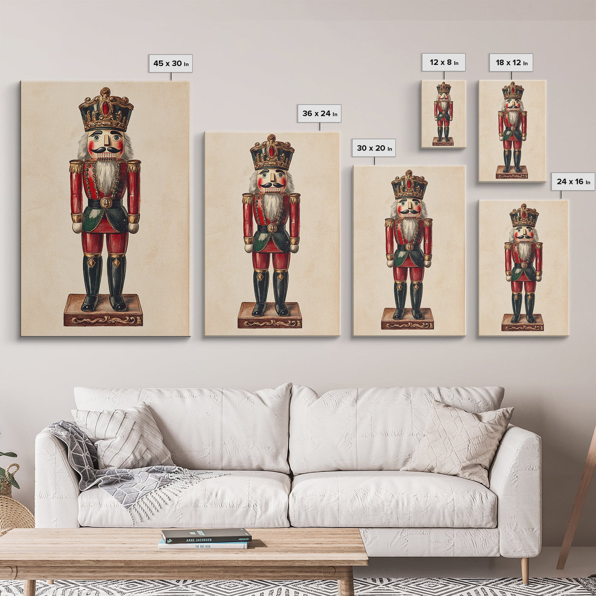Sketch of a Nutcracker Canvas Print - Framed Canvas - Minimalist Christmas Art - Boho Christmas Art - Rustic Christmas Art