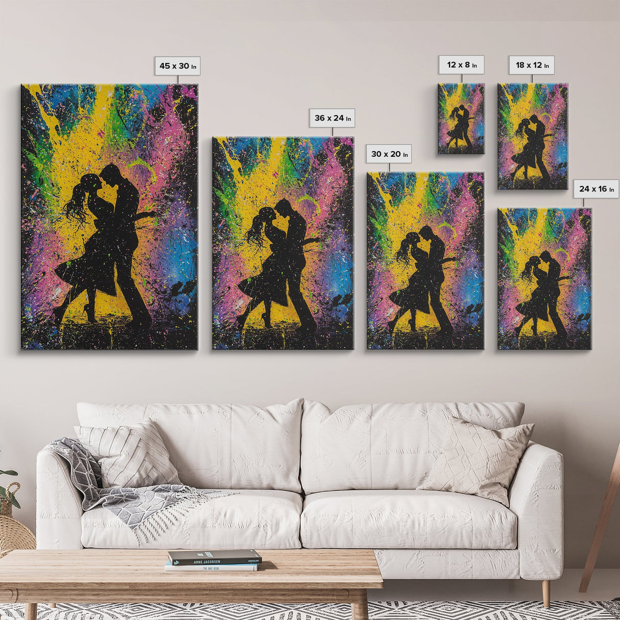 Couple Dancing Painting Canvas Print, Wood Frame Art, Couple Painting, Art For Couples, Wedding Gift, Engagement Gift Idea
