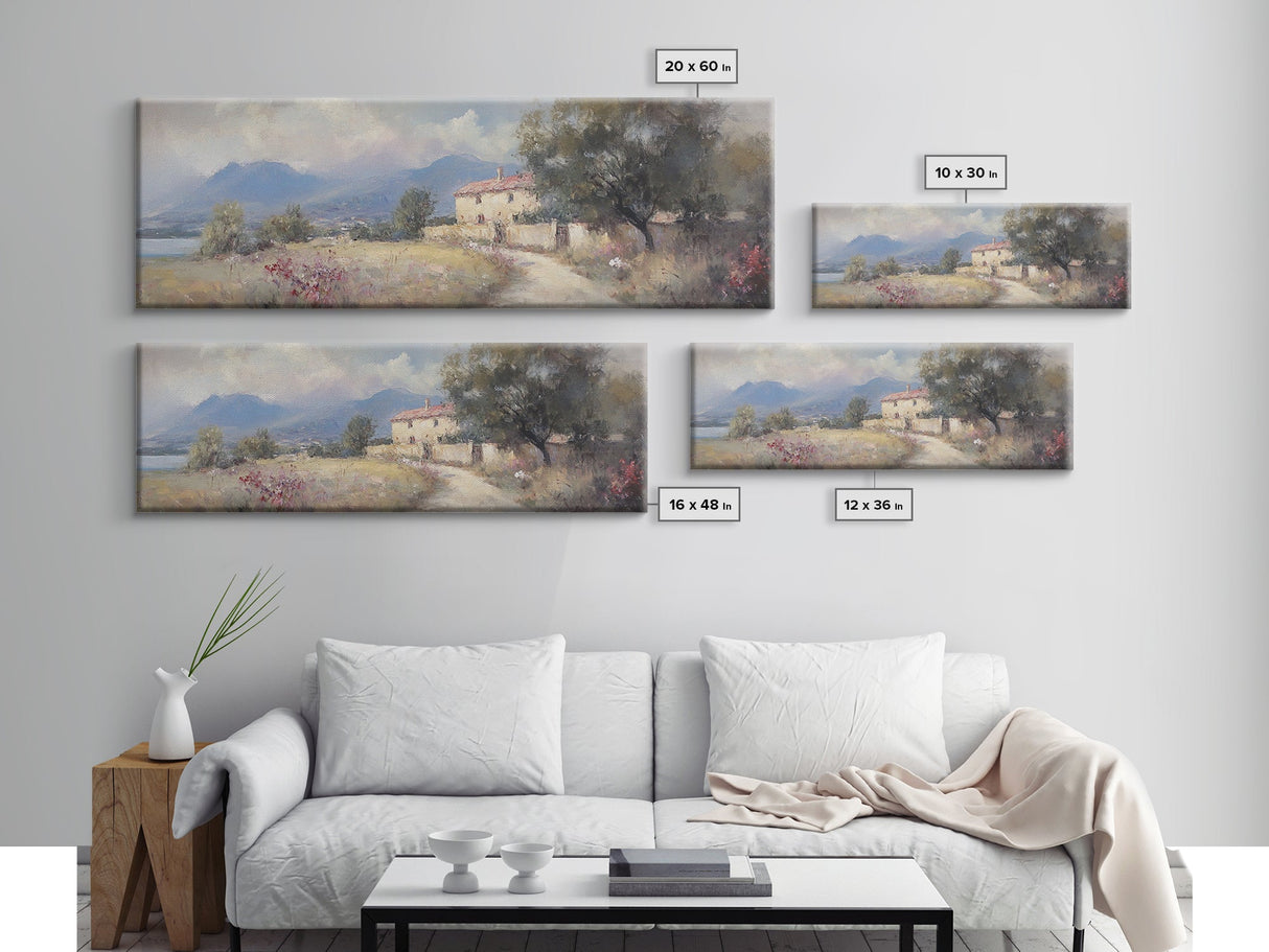 Italy Wall Art Canvas Print, Italy Painting, Italian Vila, Italy Landscape Wall Art, Italy Print, Italy Art, Italy Gifts, Vintage Italy Wall Art