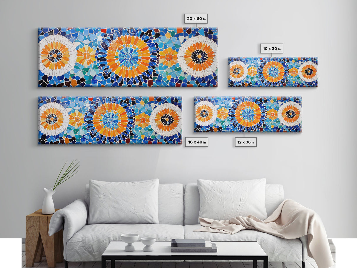 Mosaic Style Abstract Art Print, Sunflowers Mosaic Print, Floral Decor, Flower Abstract Art, Mosaic Wall Art Print, Sunflower Painting