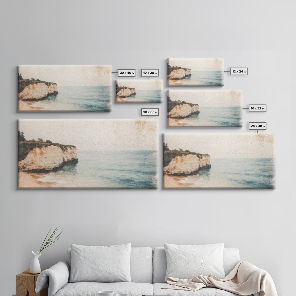 White Cliffs of Dover Framed Canvas Print, Oil Painting of England, England Original Painting, England Wall Art, England Themed Decor