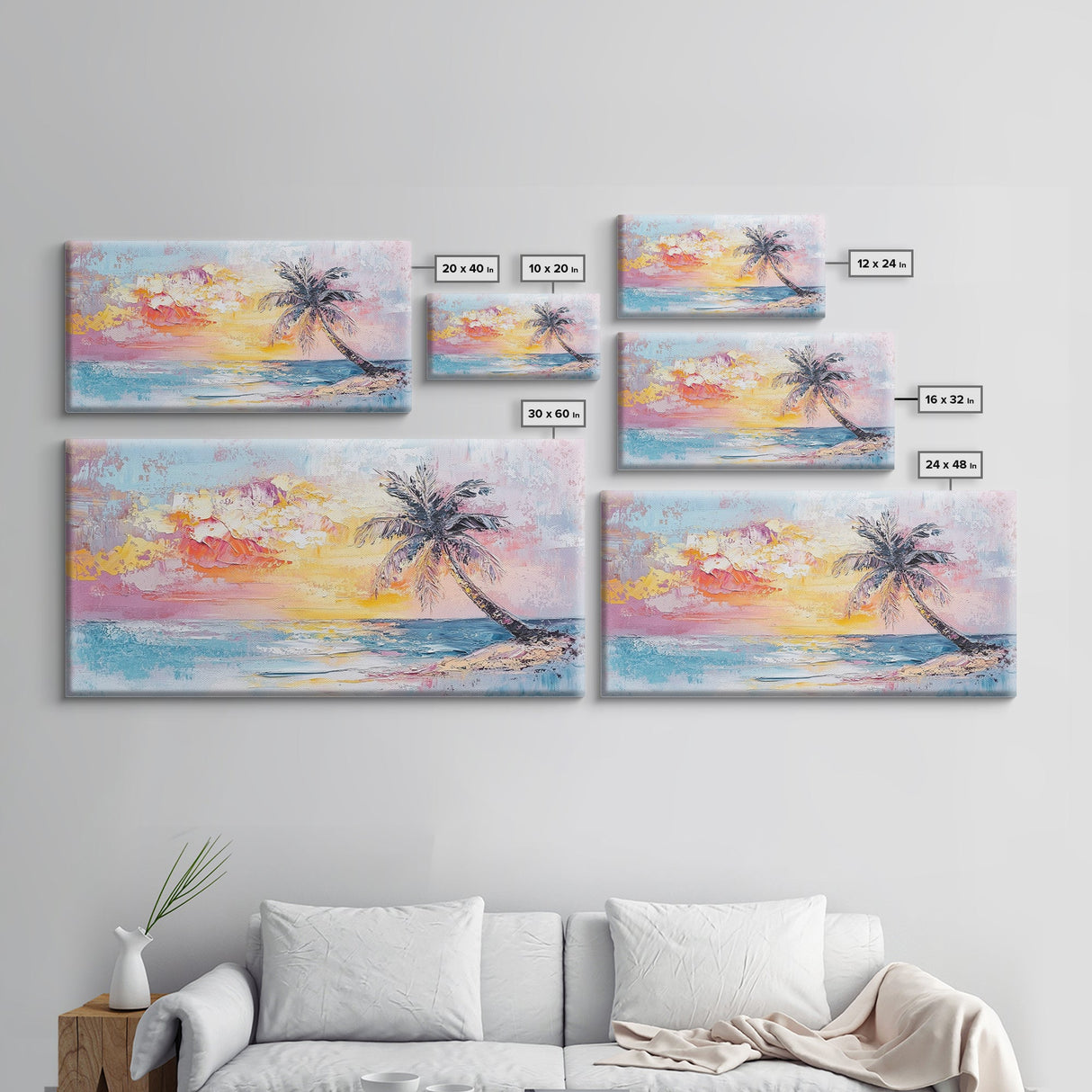 Nautical Seascapes Oil Painting Canvas Print, Nautical Landscape Painting, Beach house or Lake house art, Above Sofa Art, Sunset Painting