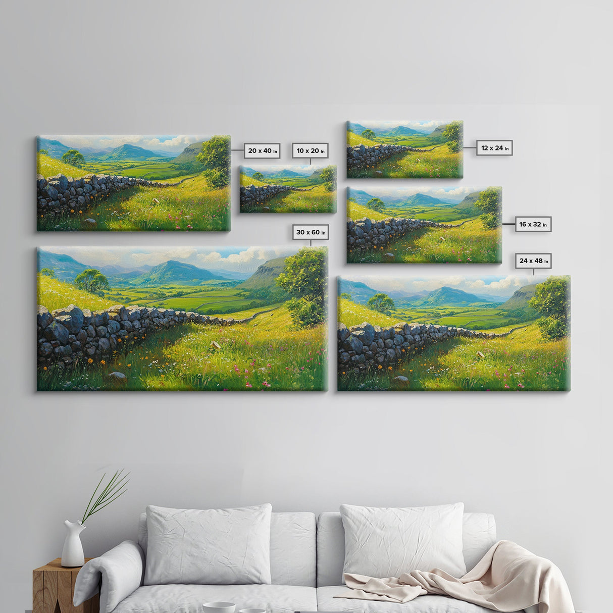 Hadrian's Wall Canvas Print, Roman Art, Framed Art, Roman Painting, England History Wall Art