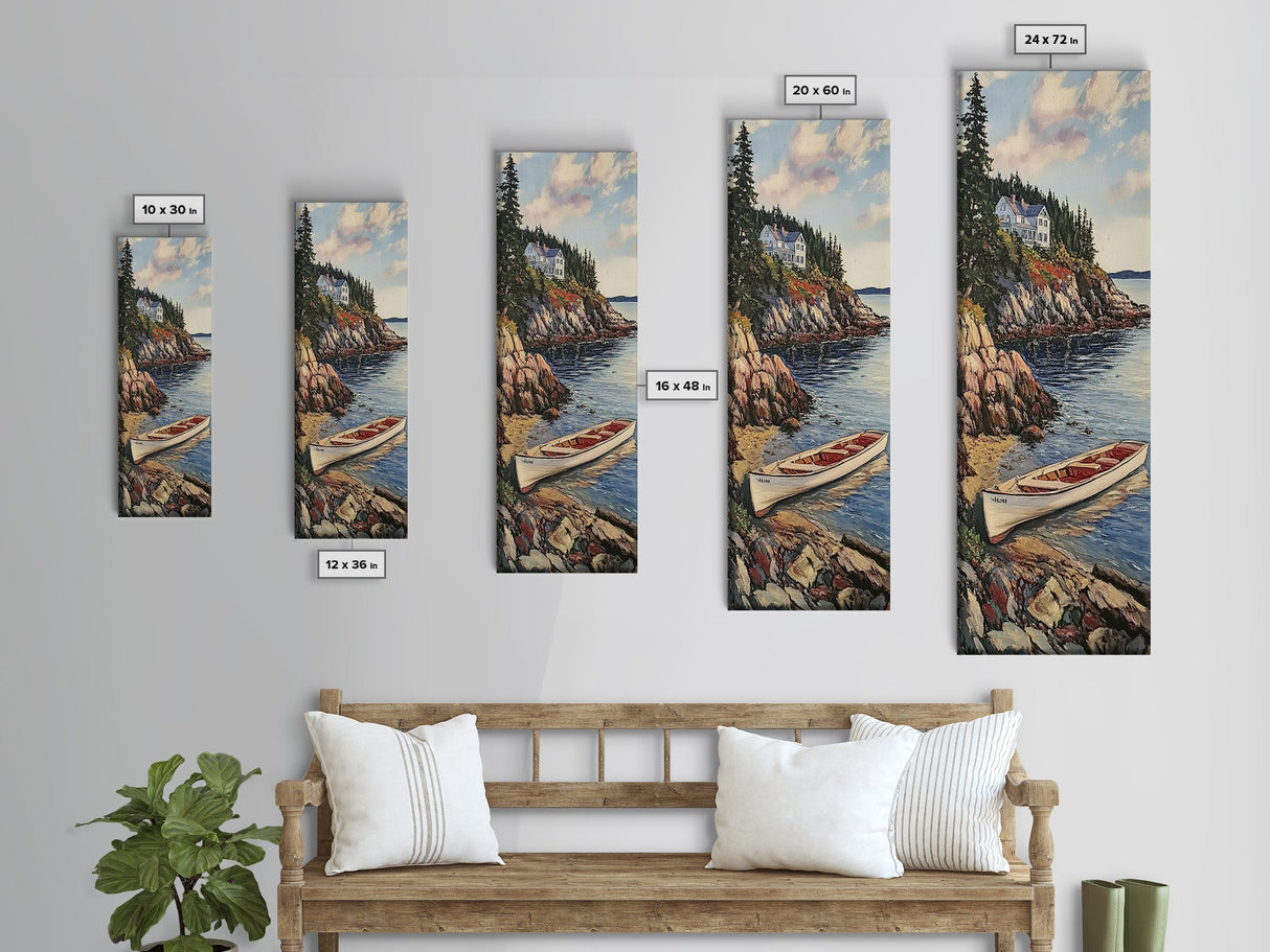 Canvas Print Rustic Farmhouse Art Deer Drinking Water In Forest Painting Tall Narrow Art Above Sofa Art Cozy Cabin Decor Above Bed Wall Art
