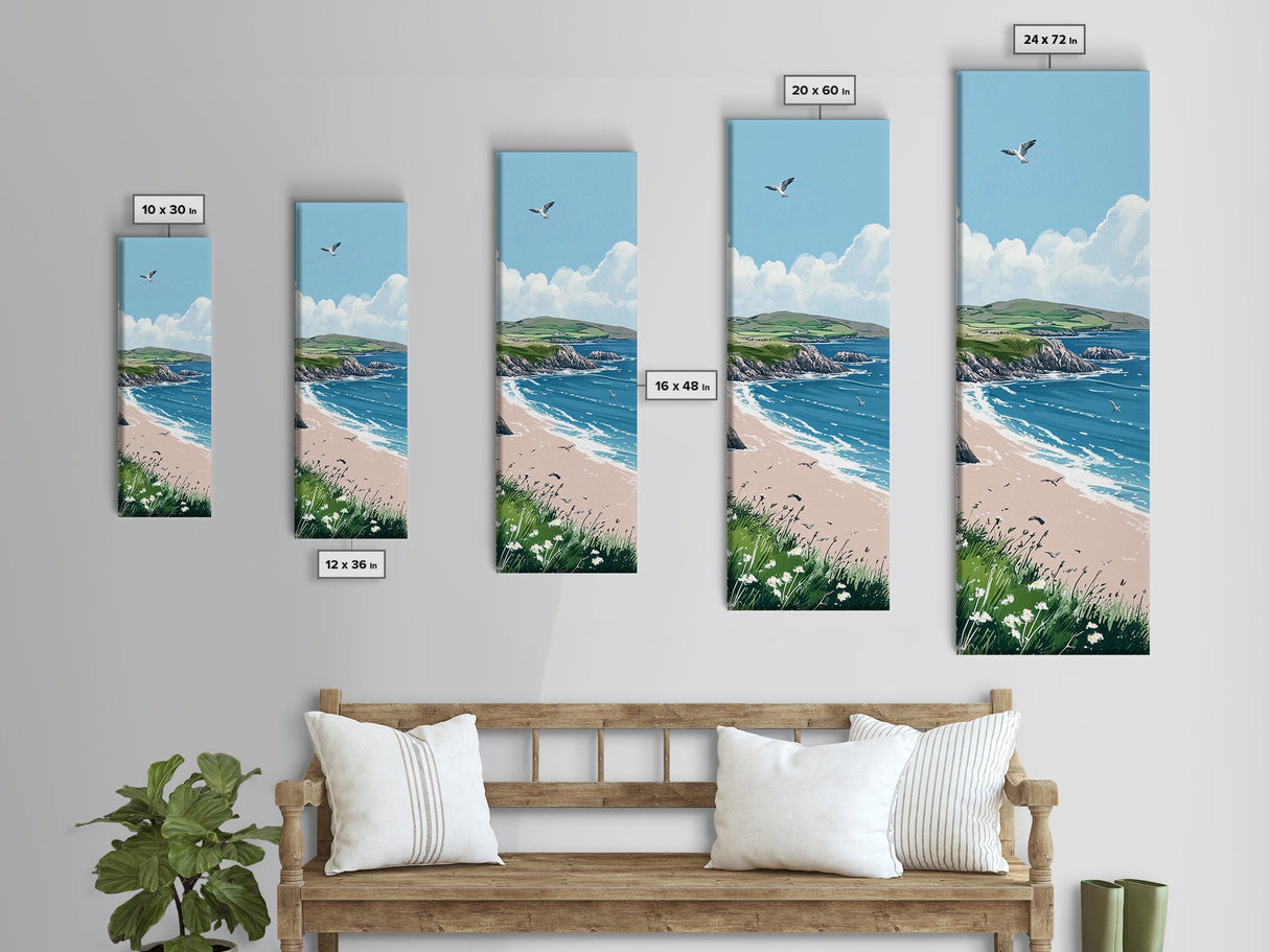 Framed Canvas Print Irish Coastal Art Above Bed Art Nautical Wall Art Ireland Painting Coastal Landscape Ocean Lover's Nautical Decor
