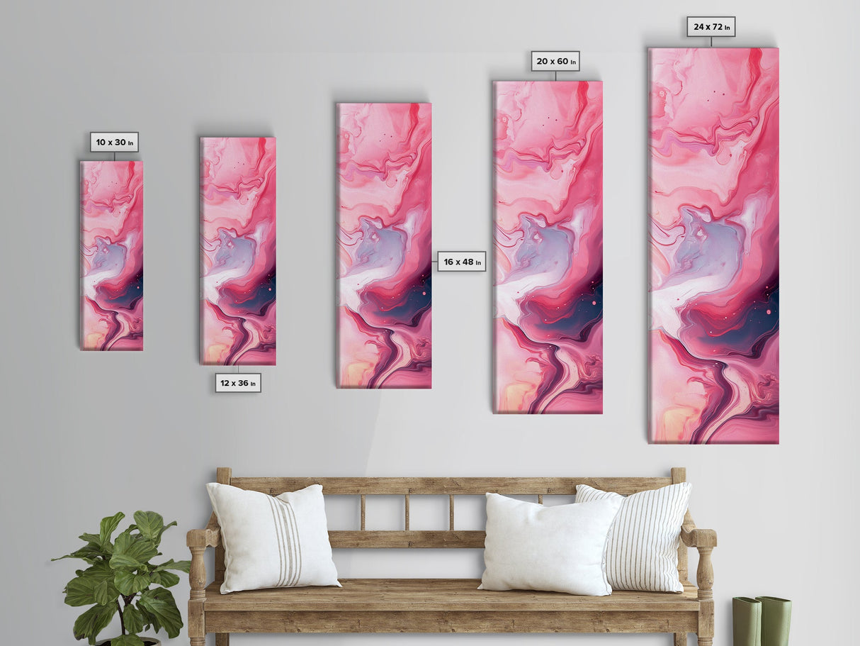 Pink Marble Abstract Framed Canvas Print Modern Light Pink Wall Art Moody Therapy Dorm Decor or Yoga Art
