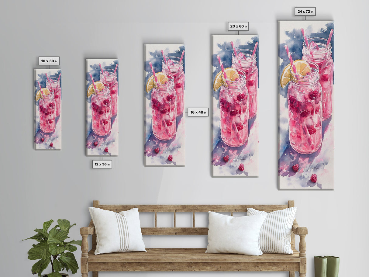 Refreshing Lemonade Canvas Print Cocktail Art Kitchen Wall Art Whimsical Art Food Review Kitchen Art Rustic Wall Art Farmh