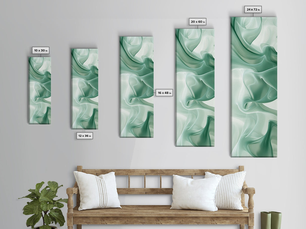 Abstract Green Canvas Print, Botanical Wall Art, Whimsical Minimalist Sage Artwork, Moody Decor for Bedroom or Guest Room, Gift Idea
