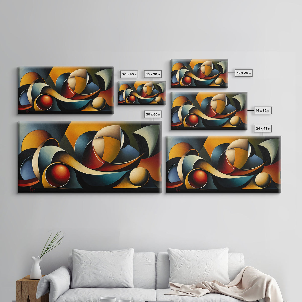 Dynamic Wave Art Canvas Print Coastal Abstract Ocean-Inspired Nautical Wall Art Horizontal Decor Above Couch Living Room Coastal Decor