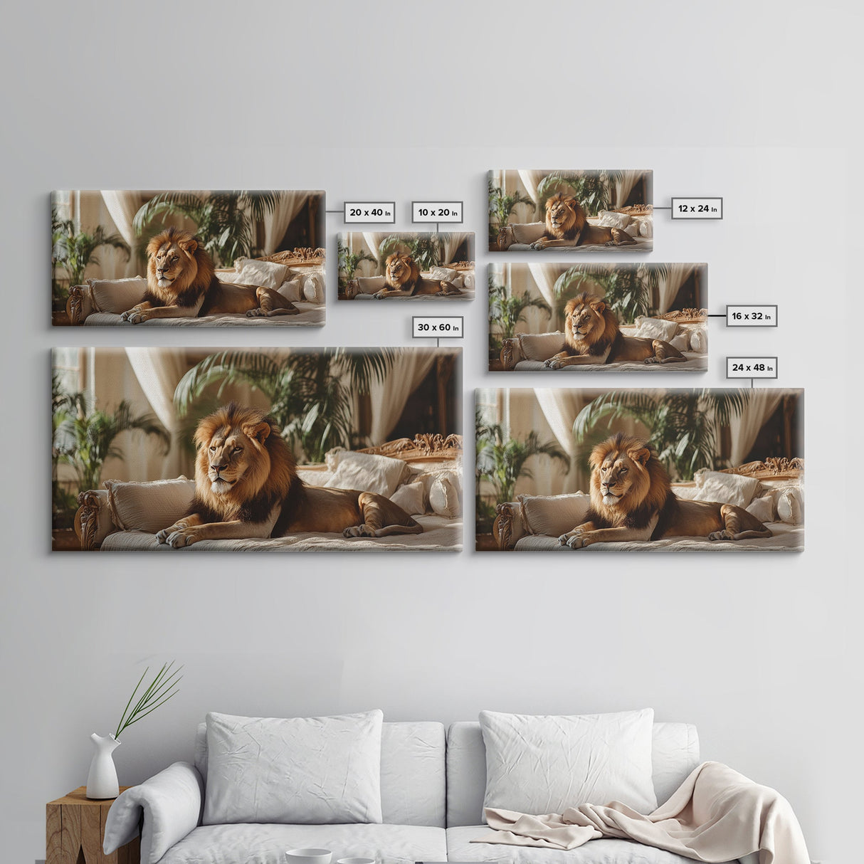 Vibrant Lion Wall Art Framed Canvas Print With Rustic Decor Perfect Above Sofa Living Room Art Gift Idea Wild Elegance Home Decor