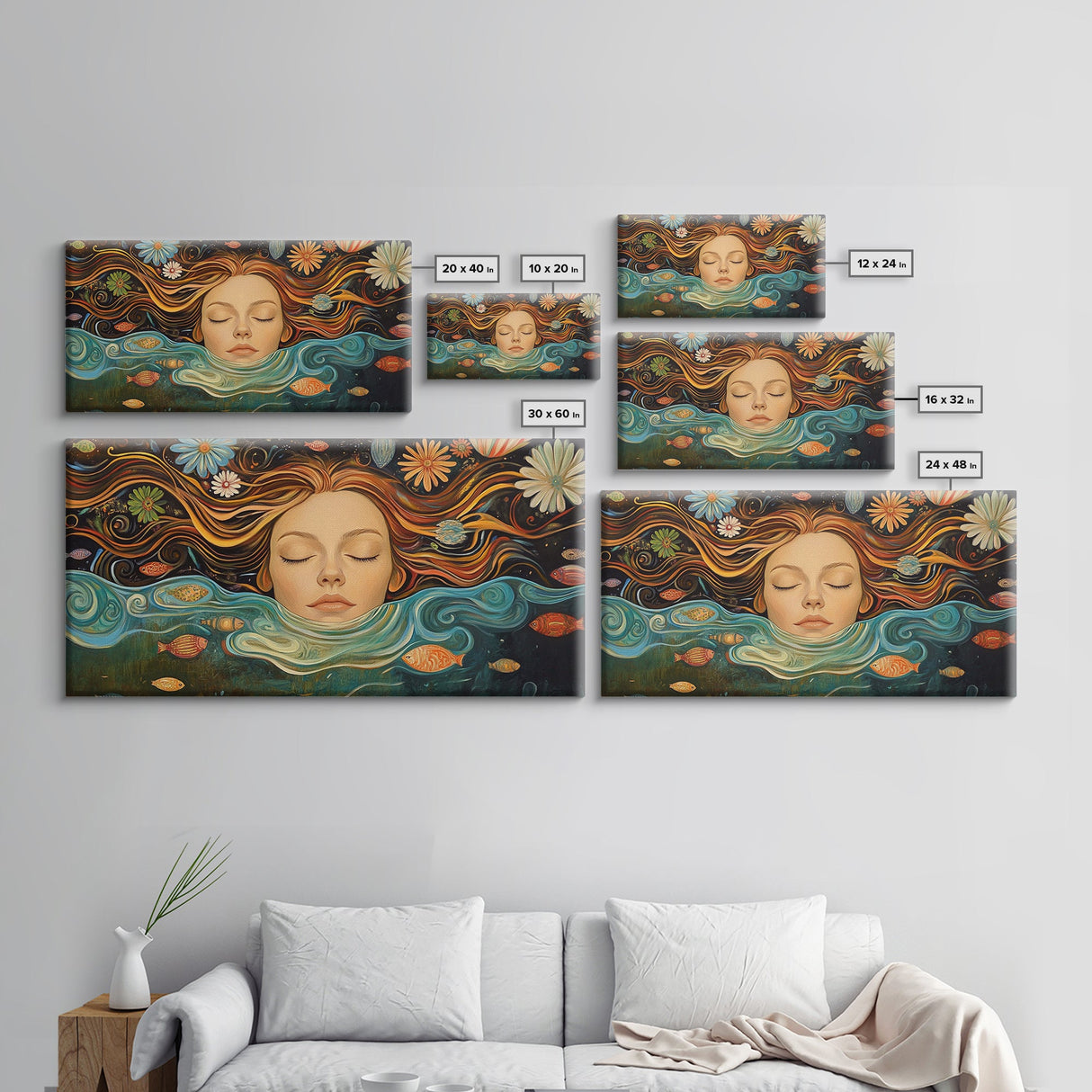 Surreal Dreamscape Framed Canvas Print Whimsical Art Featuring Floral Fantasy Unique Gift Idea Bedroom Wall Art Boho Inspired Artwork