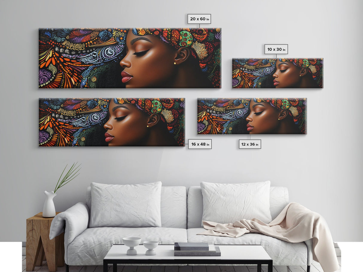Afrocentric Framed Canvas Print Vibrant Tribal Art Decor Living Room Art Original Painting Gift Idea Bedroom Wall Art