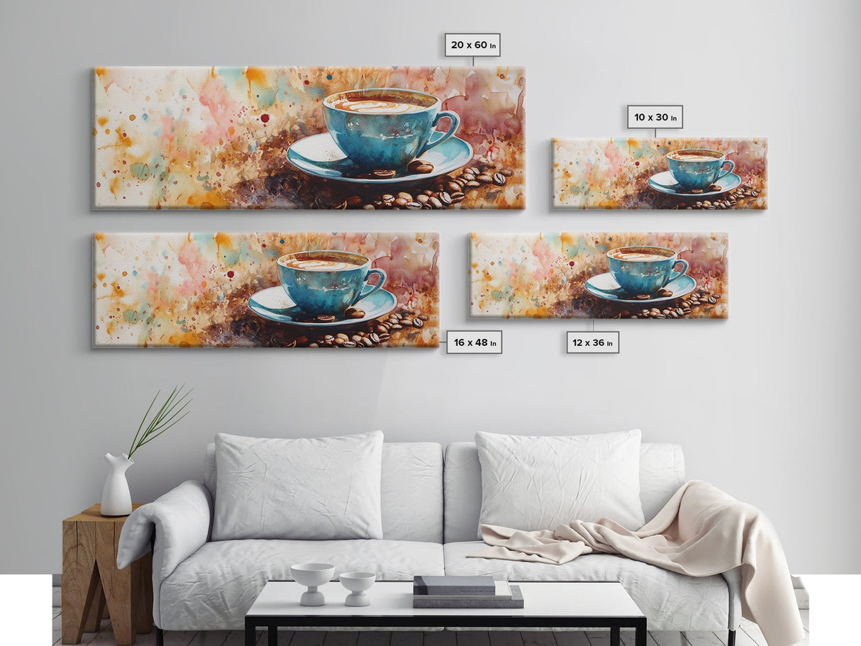 Latte Art Canvas Print, Coffee Wall Art Rustic Home Decor, Food Review Kitchen Art, Whimsical Art Gift Idea Cozy Kitchen Design