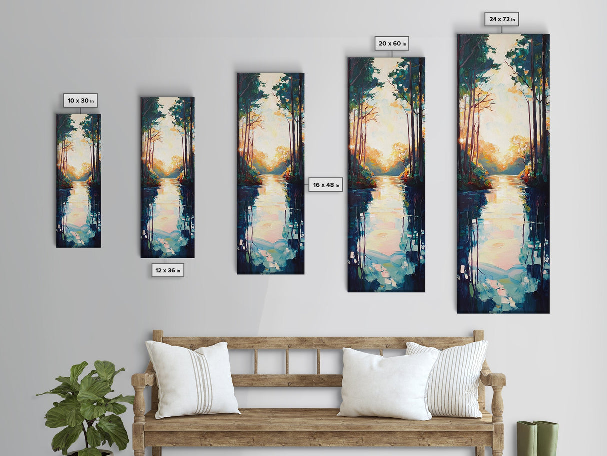 Forest Glow, Joshua tree art, wildflower painting, botanical prints, landscape painting, Framed Canvas Print, vertical wall art