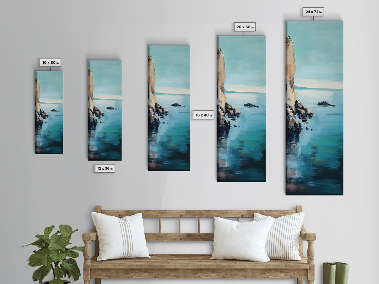Cliffs and ocean, coastal landscape art, Ireland painting, seascape painting, nautical wall art, minimalist art, canvas print