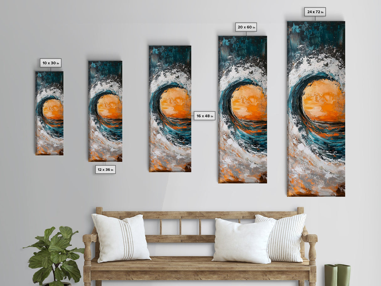 Wave Art, Seascape Painting, Canvas Print, Coastal Decor, Nautical Wall Art, Ocean Theme, Blue and Green Wall Art