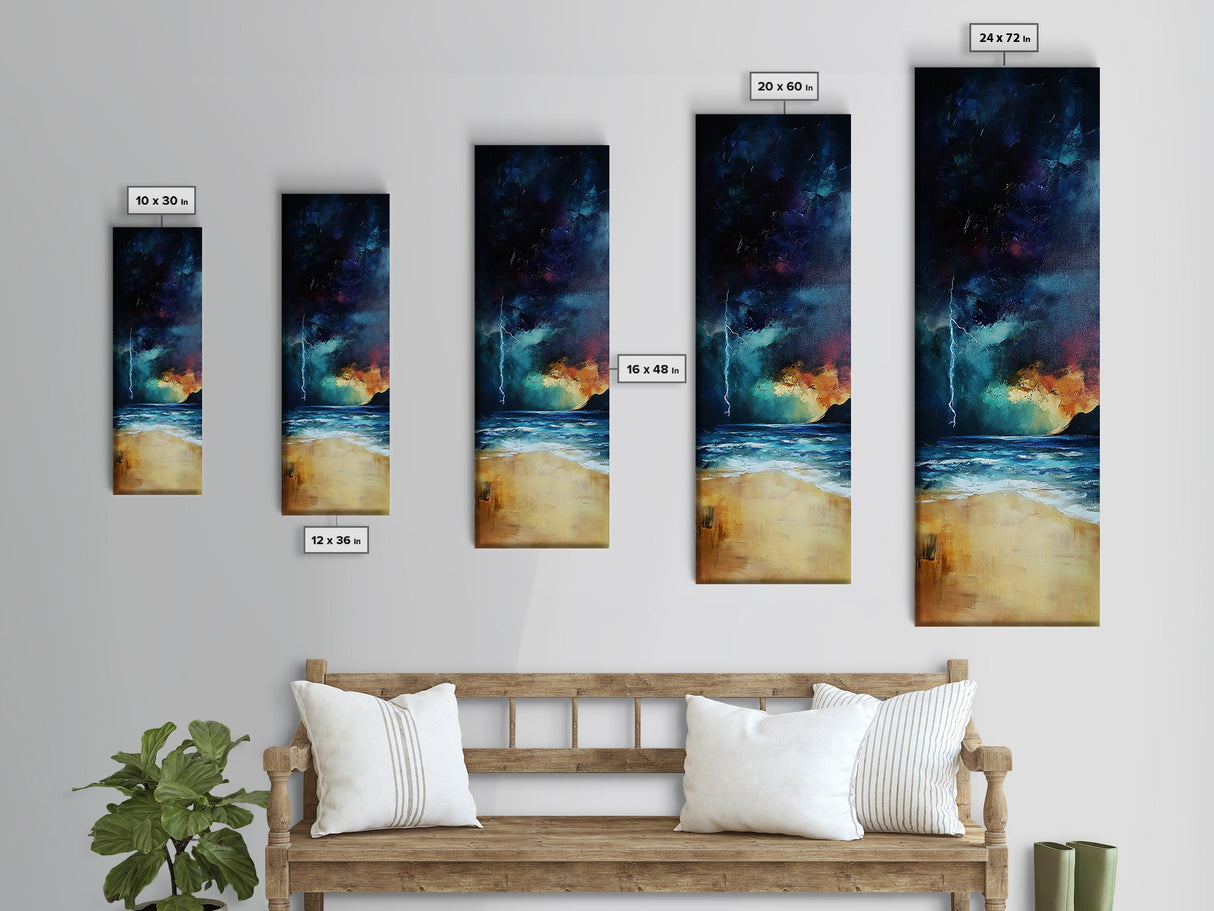 Stormy Ocean, Moody Art, Canvas Print, Nautical Painting, Dark Romance Painting, Coastal Wall Art, Living Room Art