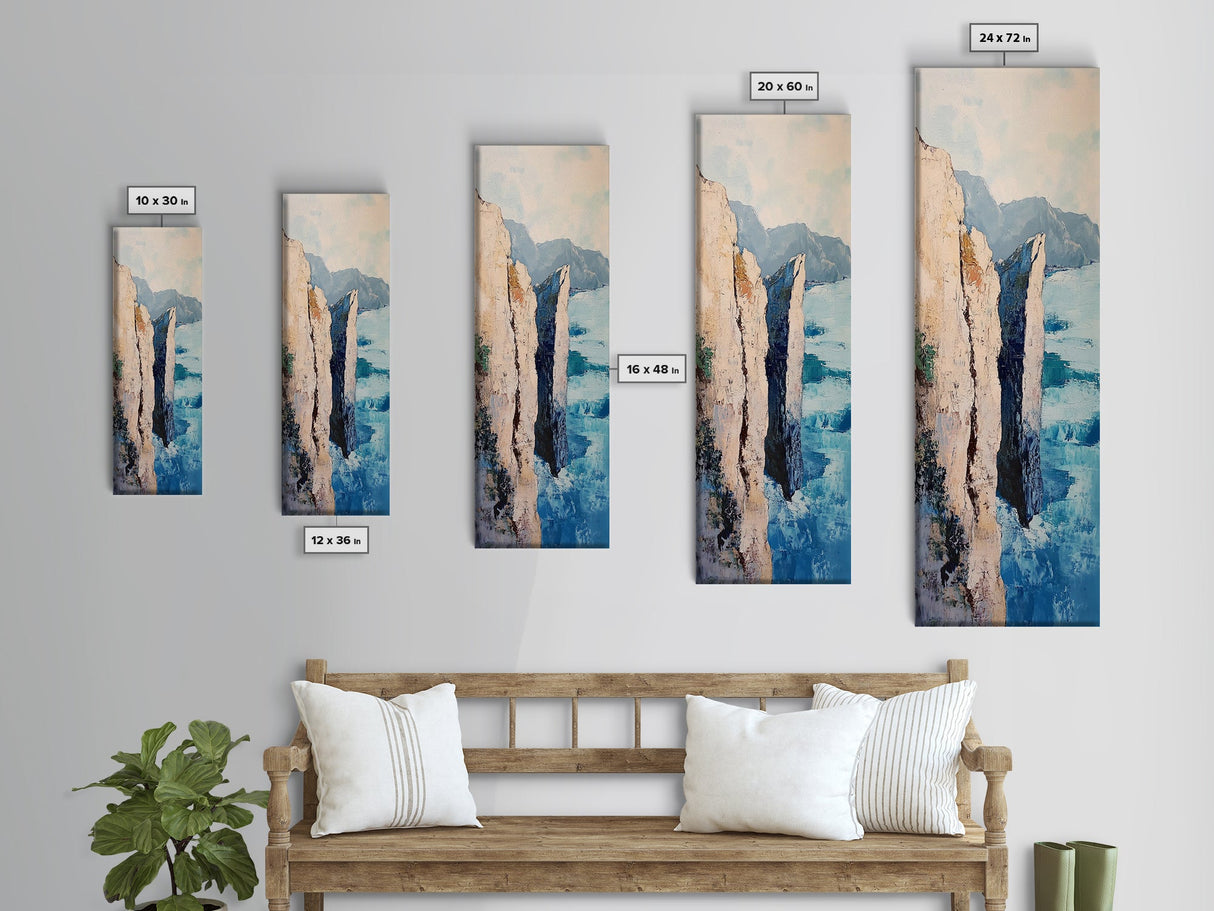 Ireland Painting, Coastal Landscape Art, Seascape Painting, Framed Canvas Print, Nautical Wall Art, Blue and Green Wall Art