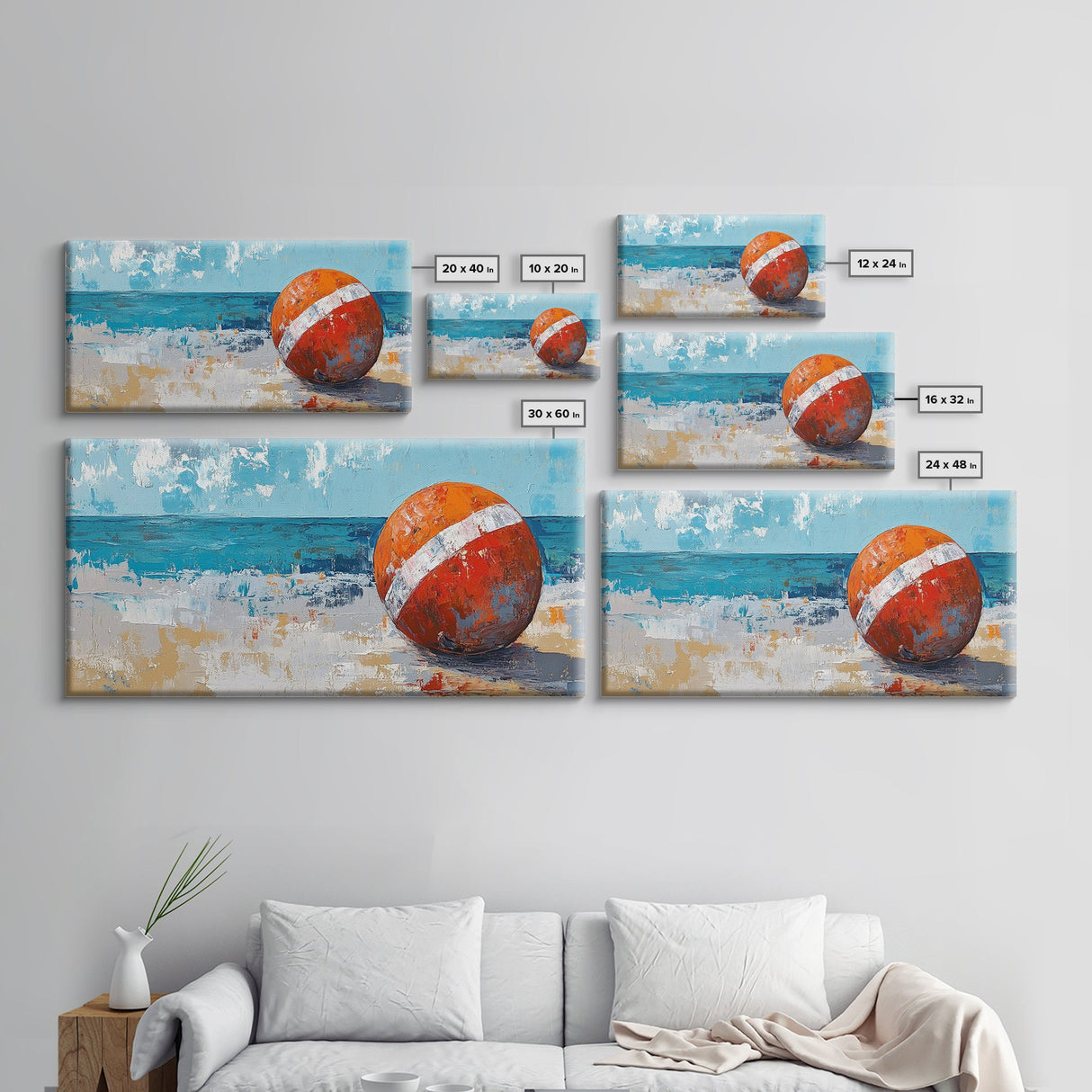 Lifeguard Buoy Painting, nautical decor, coastal wall art, ocean painting, framed canvas print, rustic art, beach house art