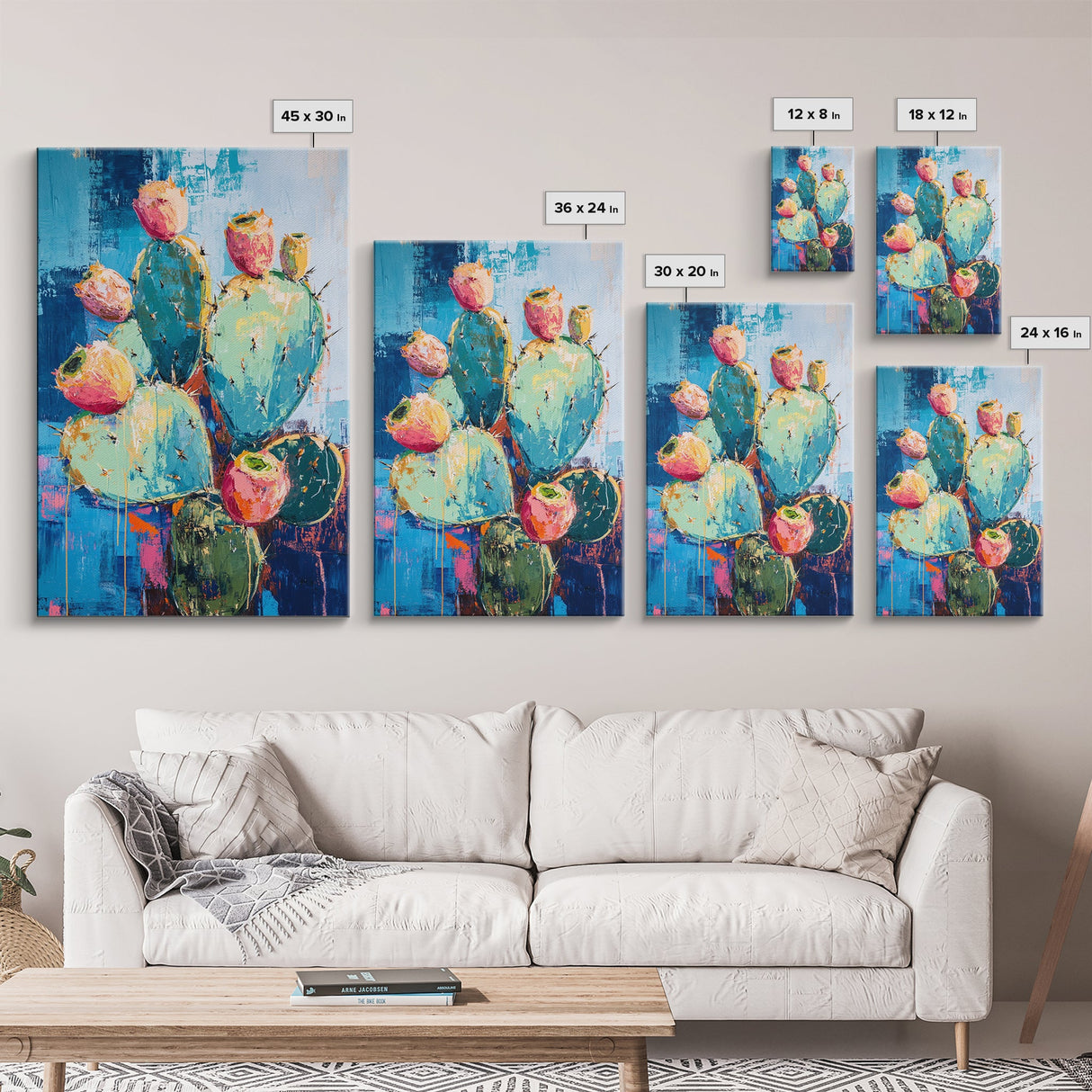 Agave Painting, southwest wall art, boho art, desert landscape, cactus painting, rustic decor, framed canvas print, bold home decor