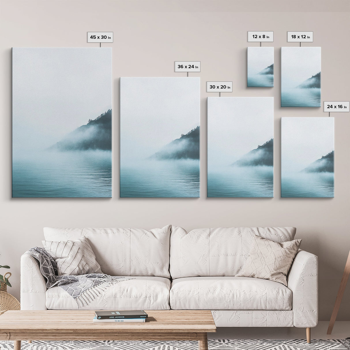 Misty Waters, Lake Tahoe Art, Moody Art, Coastal Landscape, Nautical Wall Art, Wabi Sabi Art, Minimalist Art, Canvas Print