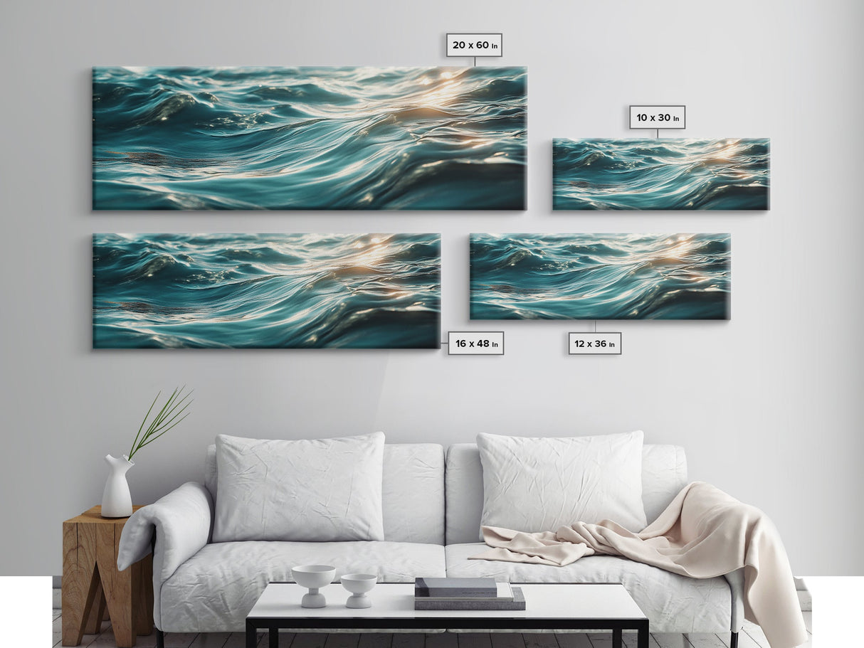 Ocean Wave Painting Deep Blue Water Photography Wall Art Serene Minimalist Coastal Artwork Relaxing Beach Decor