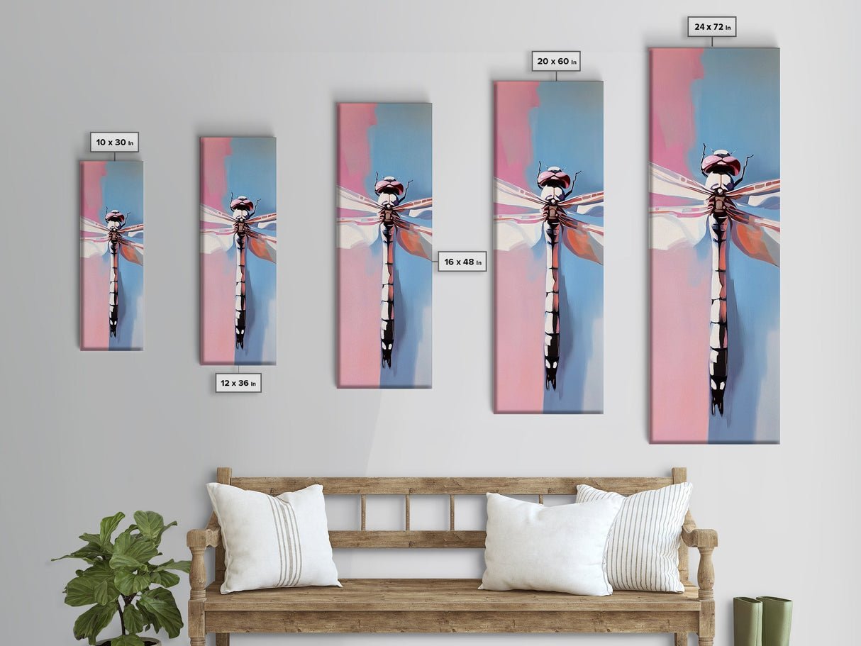 Dragonfly Close-Up, Nature Abstract, Insect Art, Canvas Print, Soft Color Wall Decor, Modern Home, Botanical Aesthetic, Living Room Art