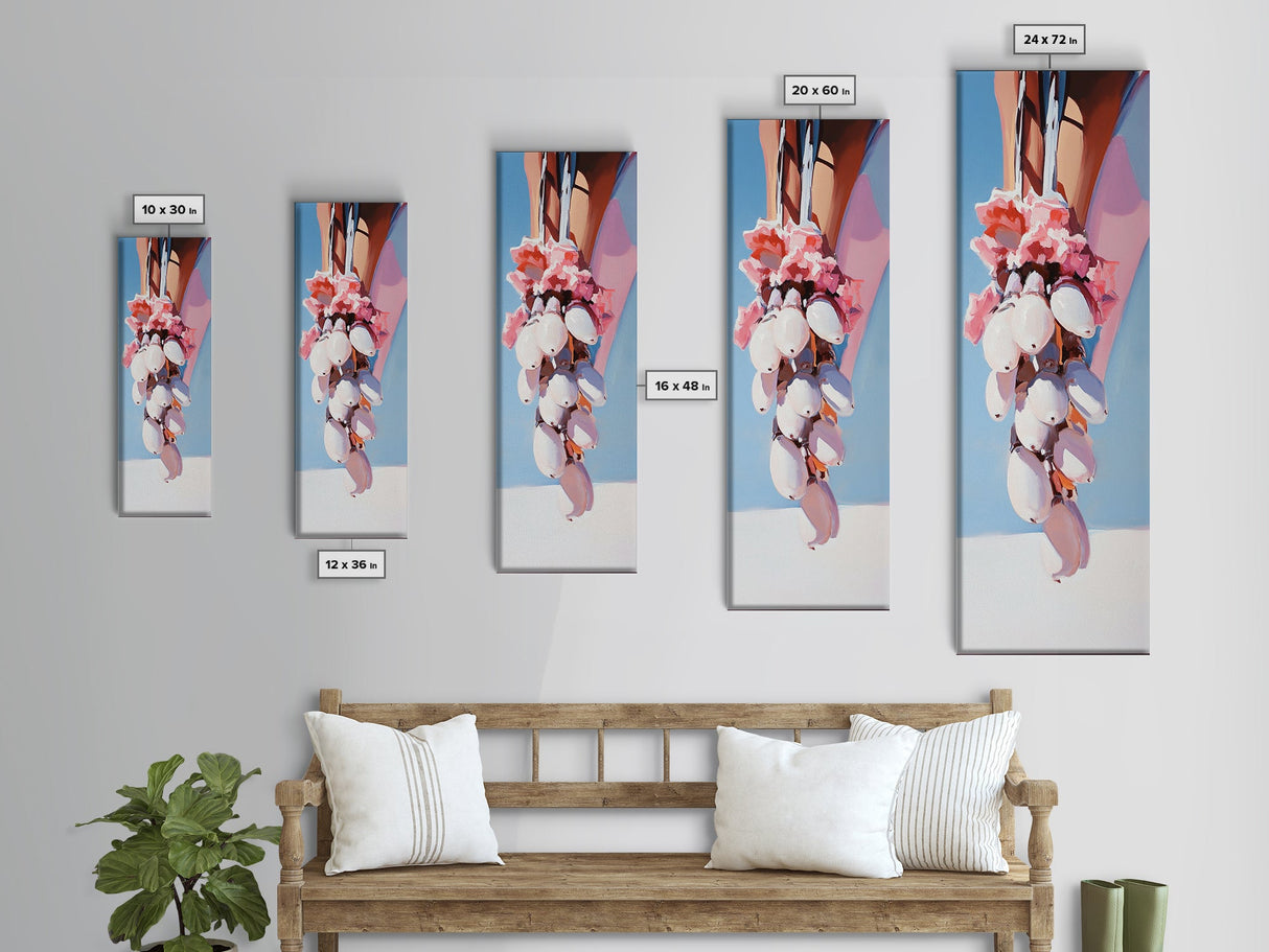 Desert Bloom, Floral Art, Pink and White Aesthetic, Framed Canvas Print, Minimalist Wall Art, Southwest Decor, Boho Home Accent