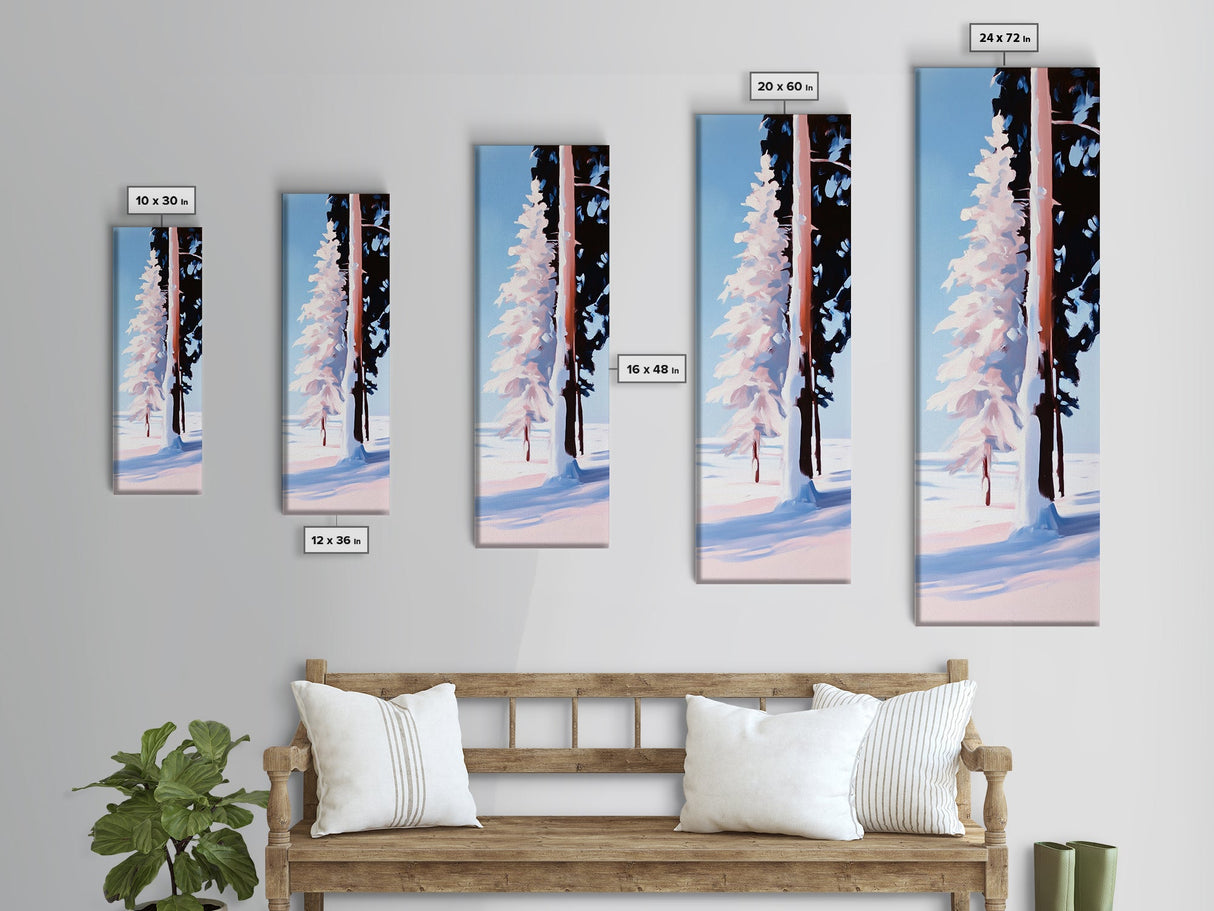 Snowy Pines, Winter Wonderland, Frosty Forest Scene, Seasonal Wall Art, Cozy Cabin Decor, Holiday Aesthetic, Canvas Print