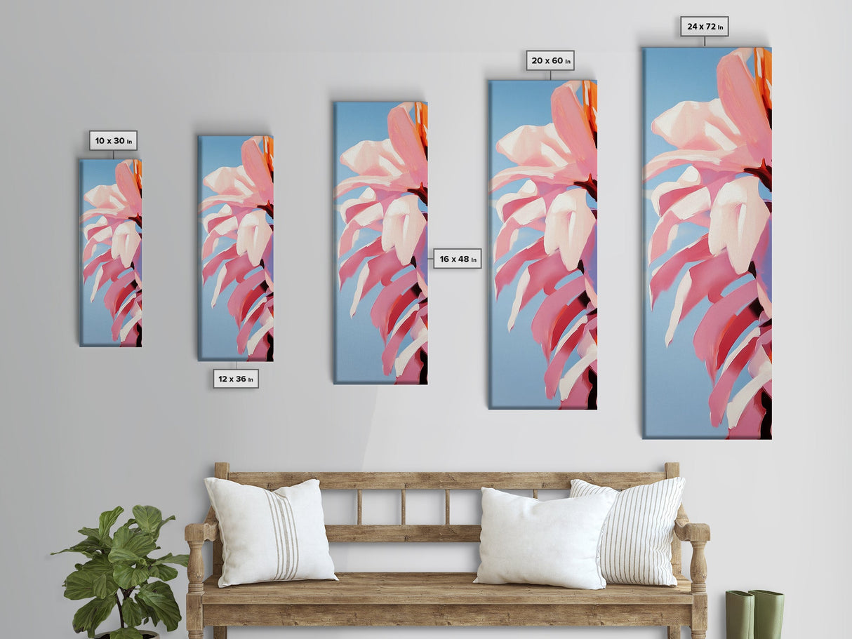 Floral, Pink Petals, Botanical, Nature Wall Art, Bedroom Wall Decor, Feminine Aesthetic, Modern Flower Painting, Canvas Print