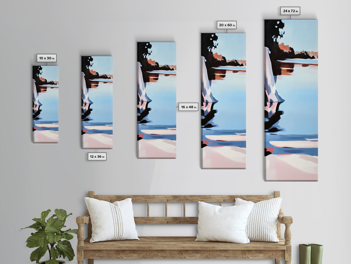 Lake Reflection, Autumn Landscape, Serene Nature, Boho Aesthetic, Peaceful Water, Bedroom Wall Art, Warm Colors, Canvas Print