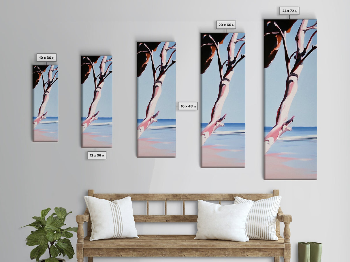 Coastal Branch, Ocean View, Blue Sky, Canvas Print, Modern Wall Art, Beach House Decor, Minimalist Painting, Living Room Art, Gift