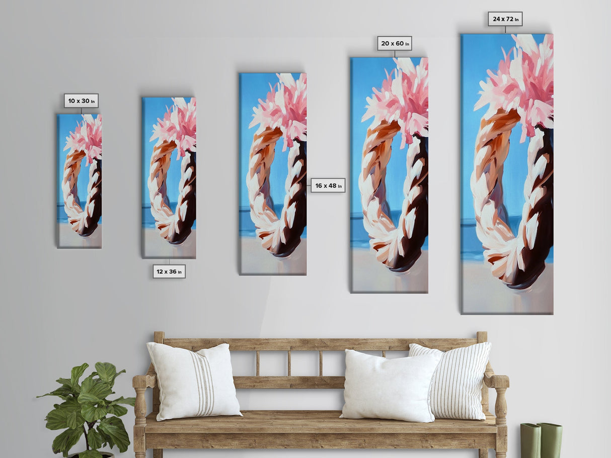 Floral Wreath, Boho Chic Art, Soft Pastel Flowers, Feminine Wall Decor, Spring Inspired Painting, Bedroom Framed Canvas Print