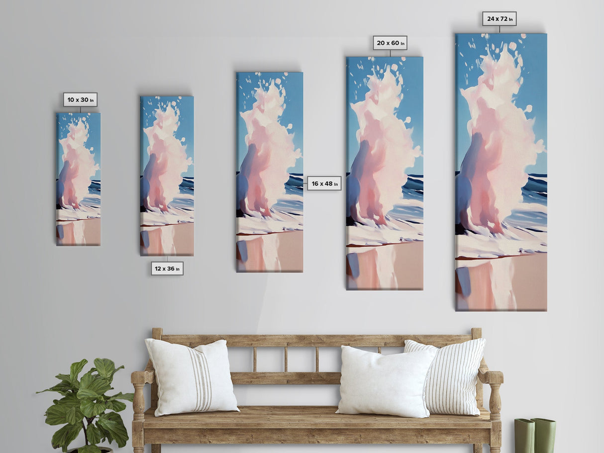 Ocean Wave, Abstract Seascape Art, Coastal Print, Beach House Wall Decor, Ocean Painting, Minimalist Aesthetic, Canvas Print