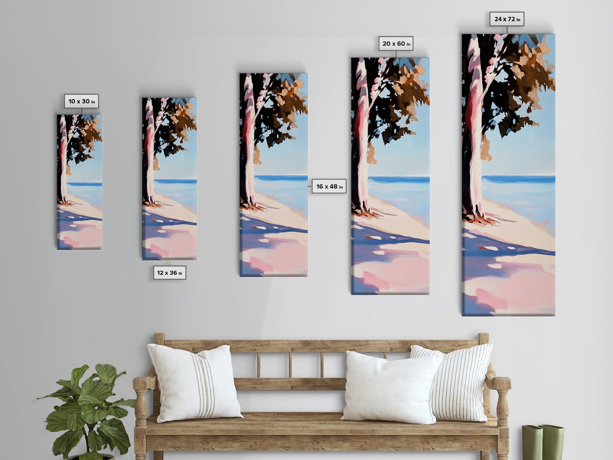 Serene Ocean, Pastel Beach, Coastal Landscape, Canvas Print, Minimalist Art, Living Room Art, Tranquil Seascape, Sunset Painting, Soft Colors