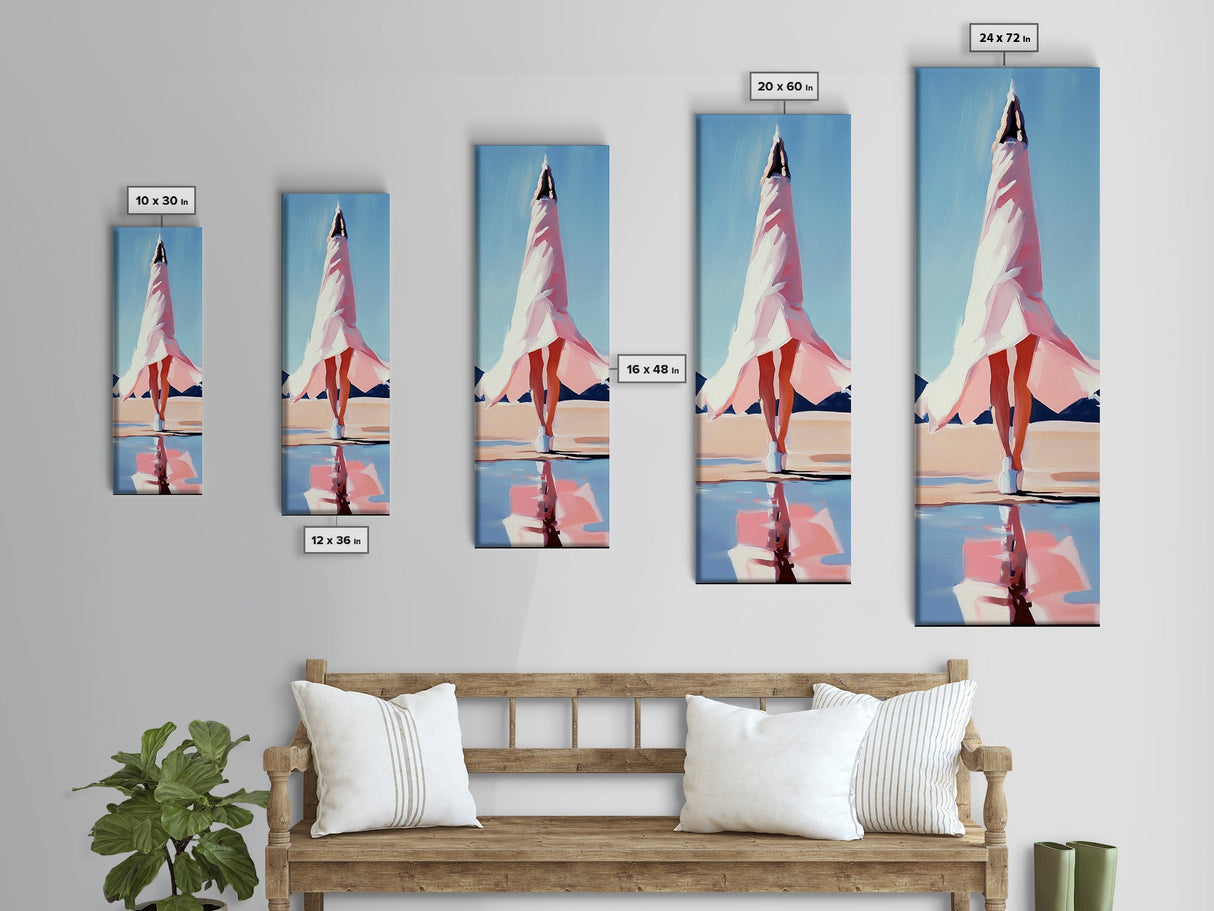 Serene Reflection, Minimalist Art, Boho Home Decor, Canvas Print, Living Room Wall Art, Modern Landscape, Beach House Aesthetic