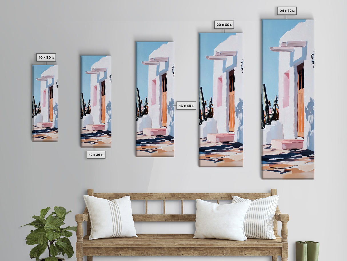 Desert Retreat, Southwestern Home, Boho Chic, Framed Canvas Print, Warm Earthy Tones, Living Room Wall Art, Spanish Style Decor