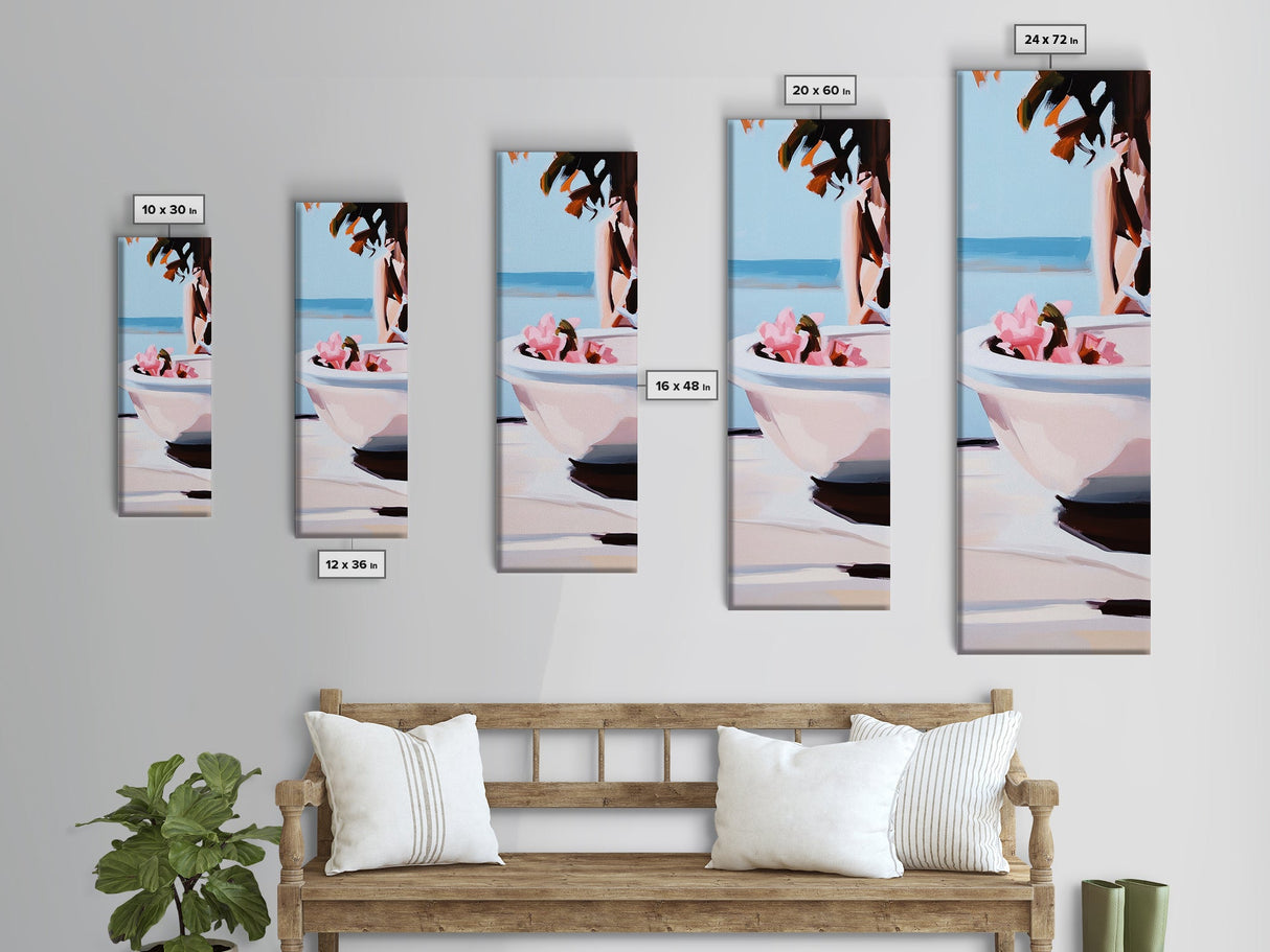 Ocean Breeze, Coastal Tranquility, Beach House Aesthetic, Canvas Print, Soft Pastel Colors, Modern Wall Art, Relaxing Home Decor