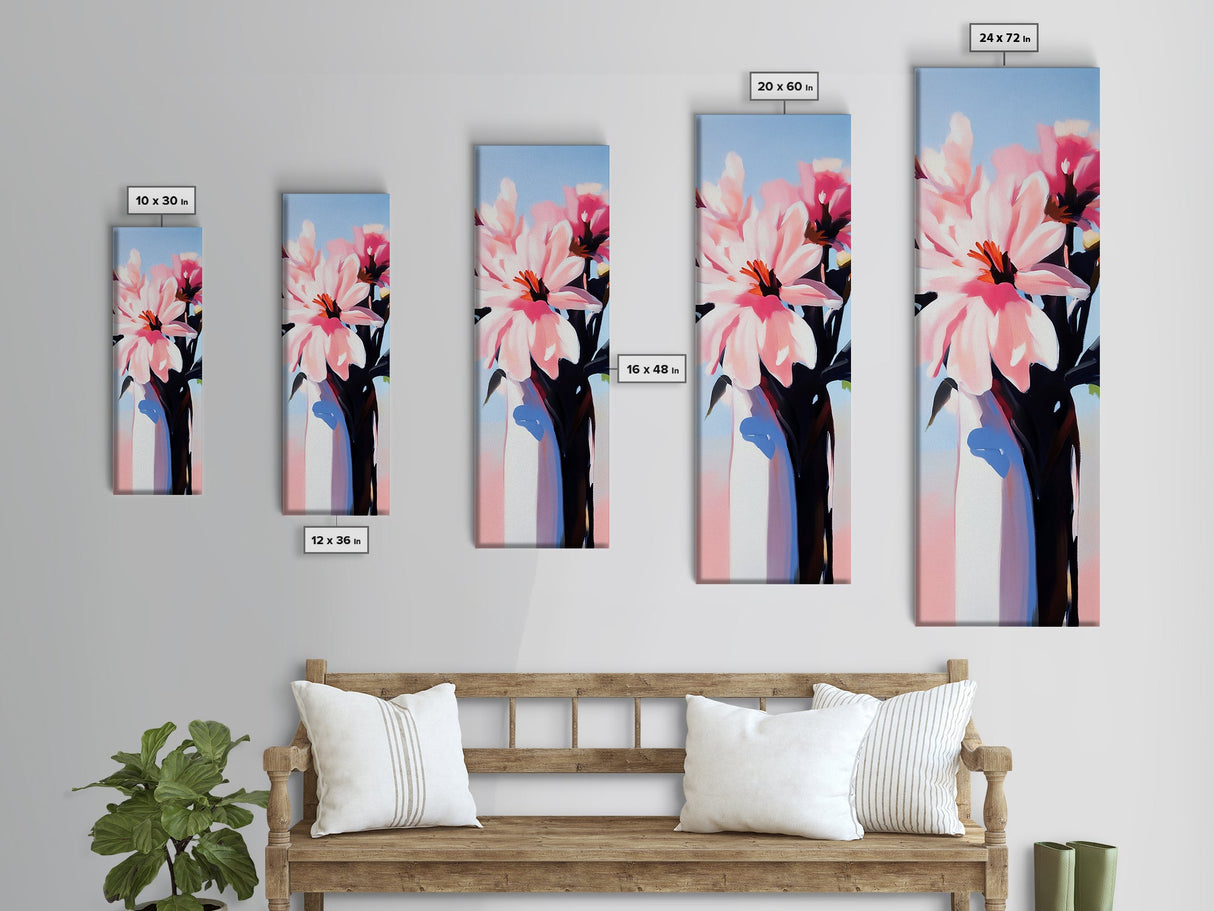 Soft Petals, Pink Floral, Spring Blooms, Canvas Print, Romantic Wall Art, Boho Flower Decor, Feminine Aesthetic, Bedroom Wall Art