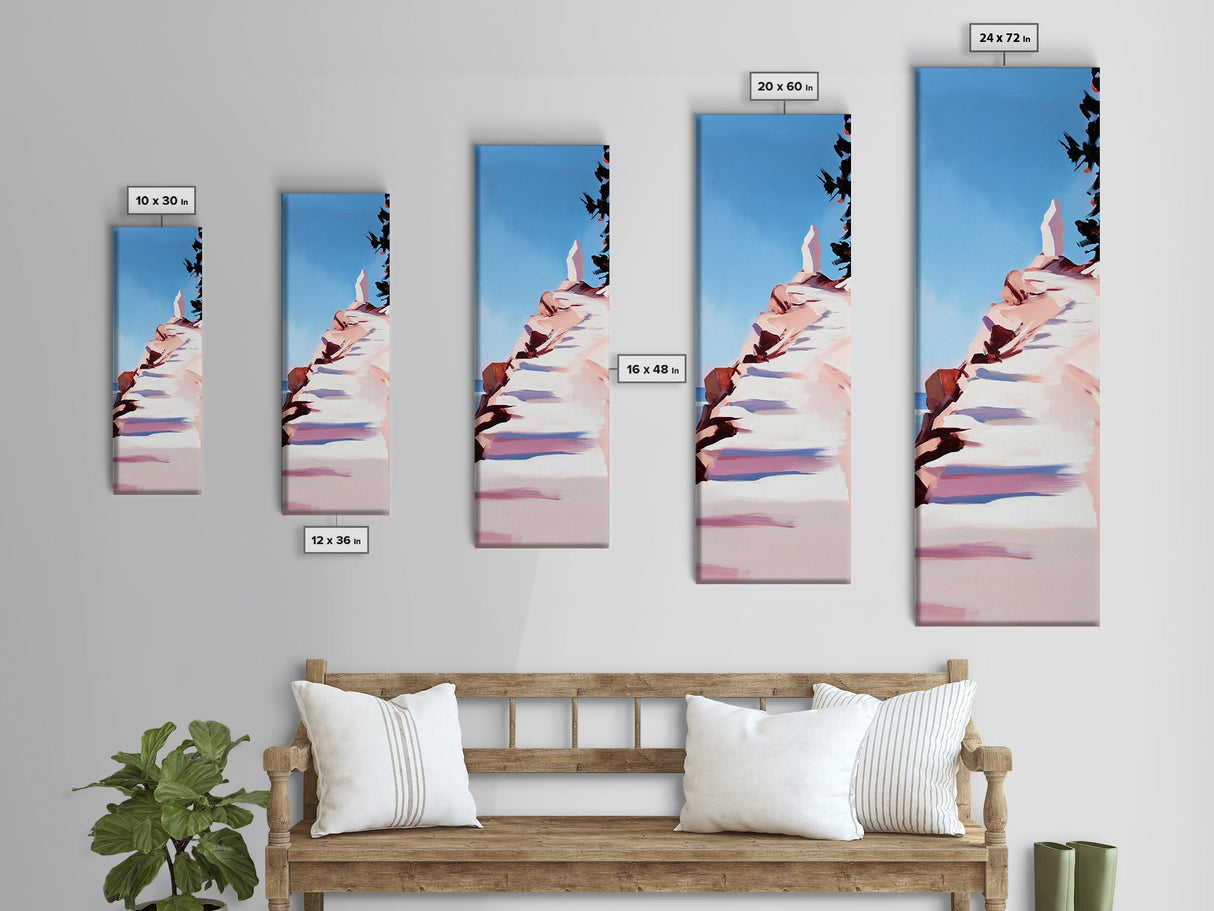 Sunset Cliffs, Beach Landscape, Warm Coastal Decor, Ocean View Art, Living Room Print, Modern Seascape, Canvas Print, Summer Art