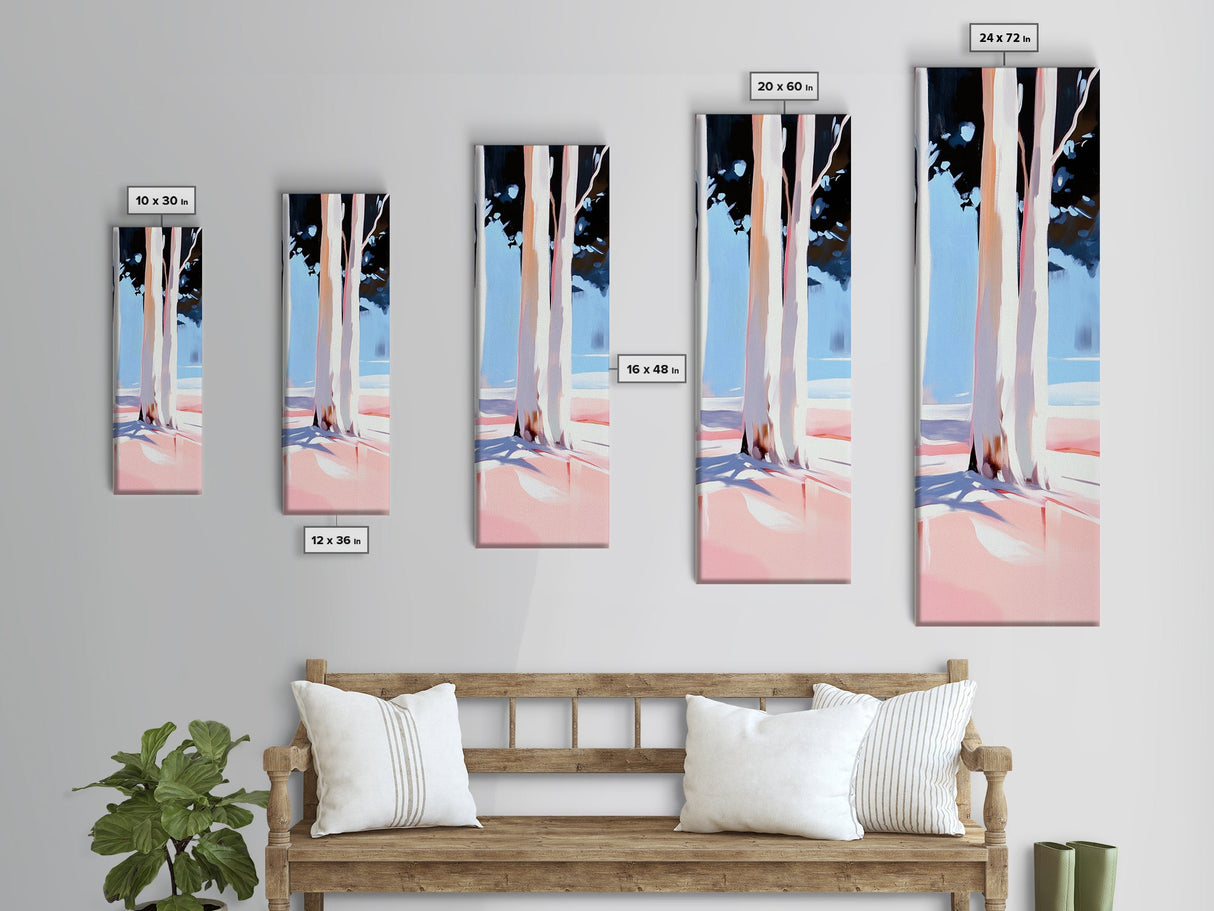 Tree Shadows, Nature Wall Art, Modern Landscape Print, Neutral Tones, Minimalist Decor, Framed Canvas Print, Living Room Aesthetic