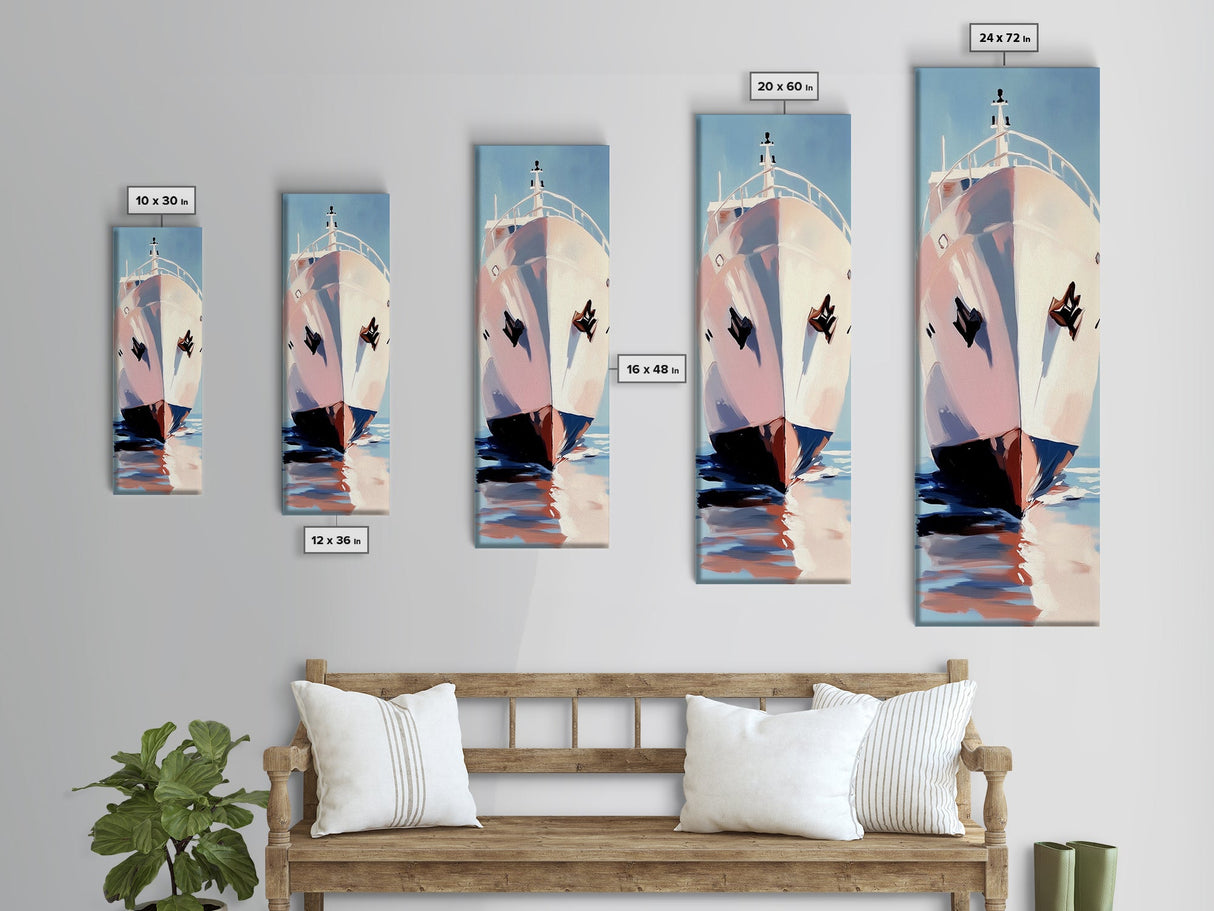 Luxury Yacht, Nautical Wall Art, Ocean Canvas Print, Maritime Aesthetic, Minimalist Decor, Coastal Living, Elegant Home Art