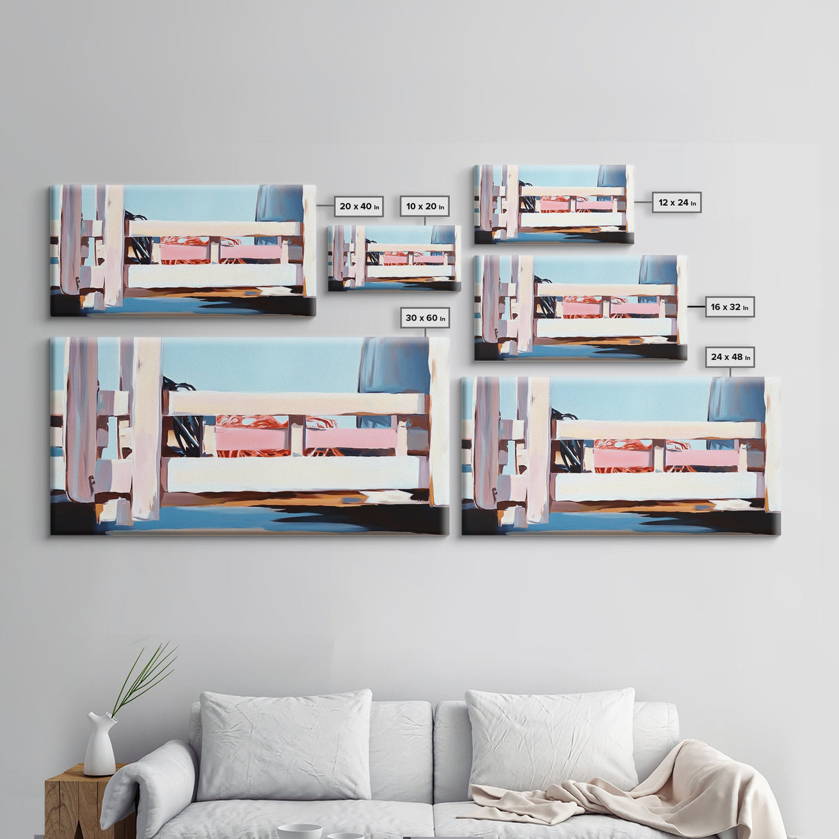 Boardwalk by the Beach, Coastal Landscape Print, Seaside Home Decor, Nautical Beach House, Minimalist Summer Art, Living Room Canvas Print